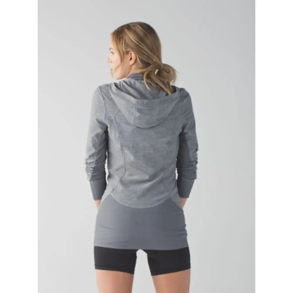 Lululemon Women's Sz 10 Daily Practice Hooded Jacket Heathered Slate Gray
